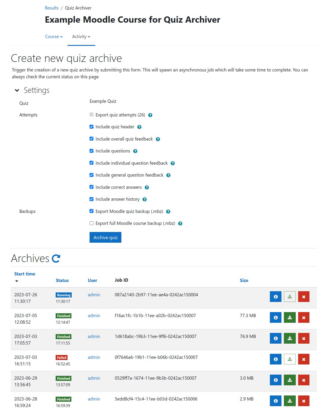 Quiz Archiver